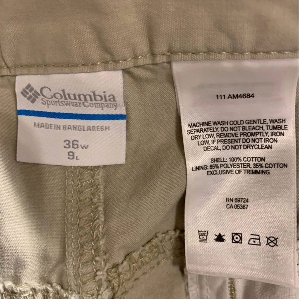 COLUMBIA Men's Cotton Sportsman Shorts waist 36 and length 9”